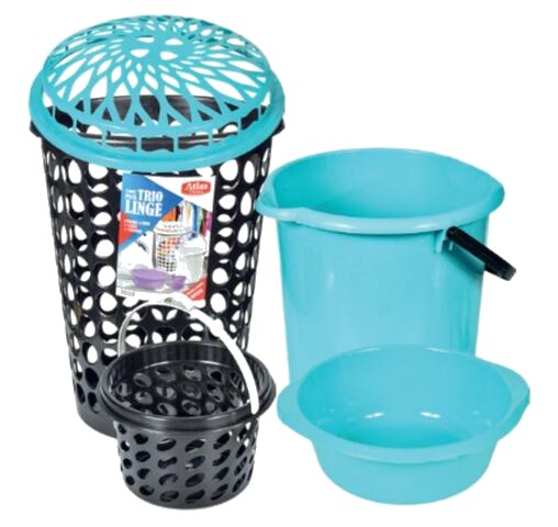 Lot Panier à Linge Rond Seau à Bec Bassine 17 L