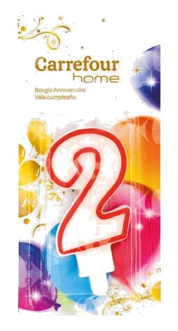 Bougie d'Anniversaire Chiffre 2 Carrefour Home 1 unité