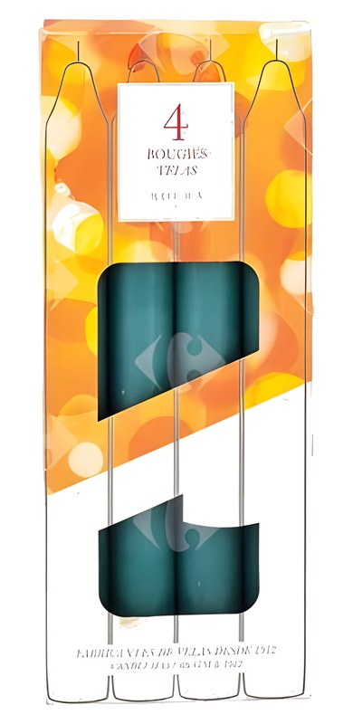 Bougie Chandelle Vert Eucalyptus 20cm - 4 pièces