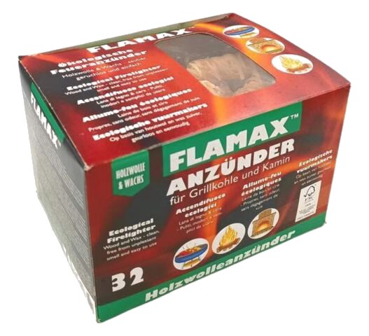 Briquet Ecologique Bois et Cire Flamax 32 unités