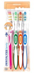 Brosses à Dent Familiales Medium Carrefour 4 unités