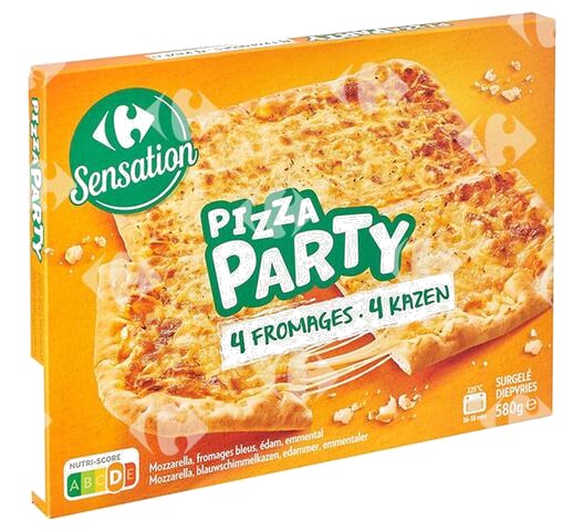 Pizza Rectangulaire aux 4 Fromages Carrefour 600 g