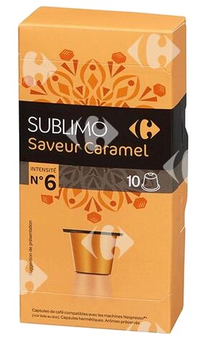 Café en Capsules Saveur Caramel Carrefour N6x10