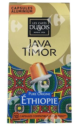 Café en Capsules Ethiopie Java Timor Dubois X10