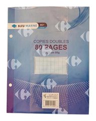 Feuilles Doubles Jaune Bleu Marine 80 pages