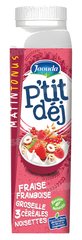 YAOURT A BOIRE FRAISE, FRAMBOISE, GROSEILLE, 3 CEREALES & NOISETTES 320G P’TIT DEJ JAOUDA