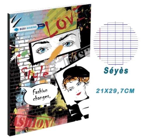 Cahier Broche 384 Pages 10x10 Bleu Marine 60 g 21x29,7cm