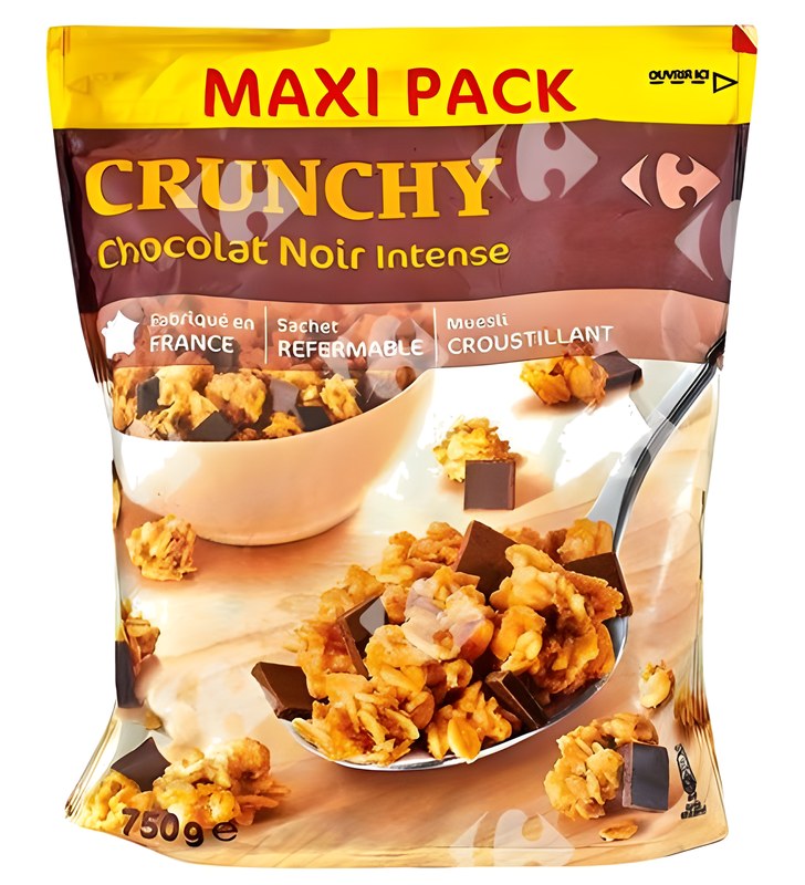 Muesli Croustillant au Chocolat Noir Carrefour 750 g