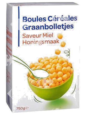 Céreales Boules Maïs et Miel Carrefour Blanc 750 g
