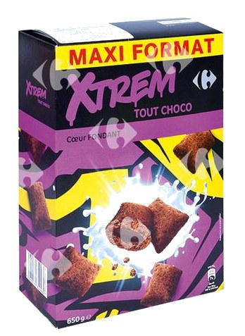 Céréales Cœur Fondant au Chocolat Xtrem Carrefour650 g