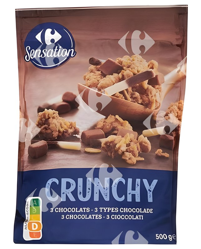 Muesli Croustillant 3 Chocolats Carrefour 500 g