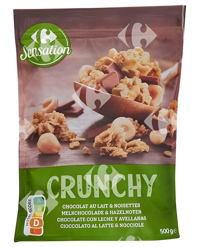 Muesli Croustillant Chocolat au Lait et Noisettes Carrefour 500 g