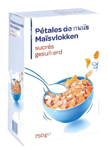 Céréales Pétales Maïs Sucrés Carrefour Blanc 750 g