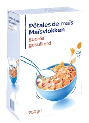 Céréales Pétales Maïs Sucrés Carrefour Blanc 750 g