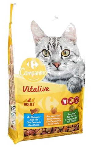 Croquettes au Thon, Saumon et Légumes pour Chats Adultes Carrefour 4 kg