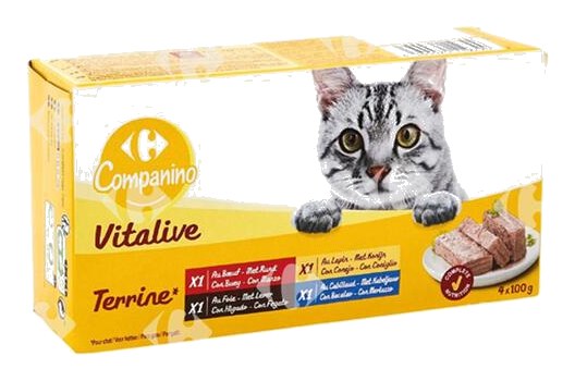 Pâtée Terrines Assortiment de Viande pour Chats Adultes Carrefour 4x100g