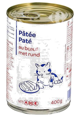 Pâté au Bœuf pour Chats Carrefour Blanc 400g