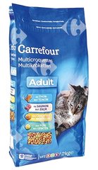 Croquettes au Thon, Saumon et Légumes pour Chats Adultes Carrefour 2 kg