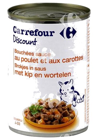 Pâtée au Poulet et Carottes pour Chats Carrefour Blanc 400g