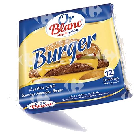 Tranches de Fromage Fondu Hamburger Or Blanc 200 g