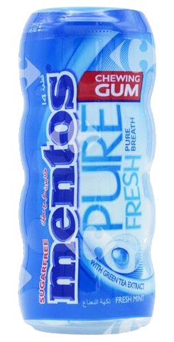Chewing-Gum Fourré Pure Fresh Mint sans Sucres Mentos 12 Unités