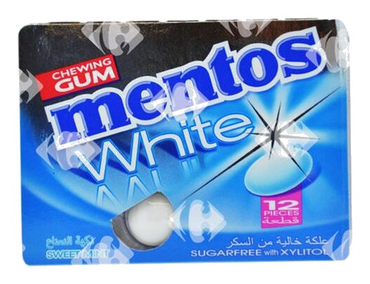Chewing-Gum Menthe Blanche sans Sucres Mentos 12 unités