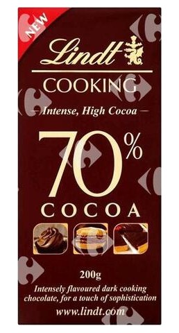 Tablette Chocolat Cooking 70% Cacao Lindt 200 g