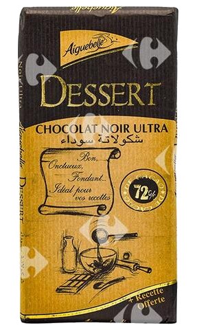 Tablette Chocolat Pâtissier Dessert Noir 72% Cacao Aiguebelle 175 g
