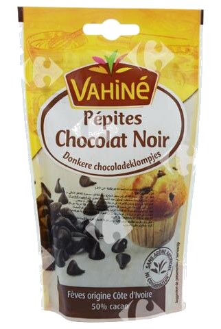 Pépites de Chocolat Noir 50% Cacao Vahine 100 g