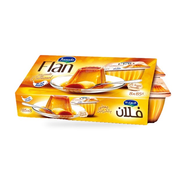 FLAN AU COULIS DE CARAMEL 8*85G PACK JAOUDA