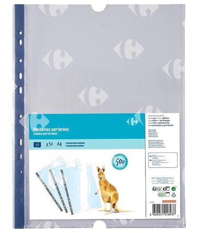 Pochette Perforée Transparente Carrefour Format A4