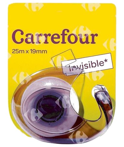 Ruban Adhesif Invisible Avec Dévidoir Classique Carrefour 25mx19mm