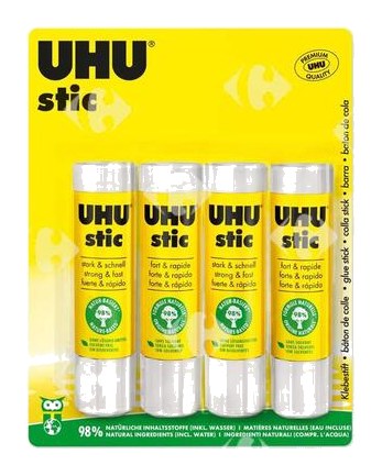 Colle Stick UHU 21 g 4 unités + 1 Gratuit