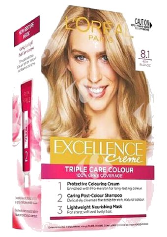 Coloration Crème Blond Clair Cendré 8,1 Excellence
