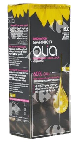 Coloration aux Huiles sans Ammoniaque Châtain Lumineux 5,0 Olia