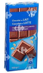 Tablette de Chocolat au Lait aux Céréales Croustillantes Carrefour 2x100g