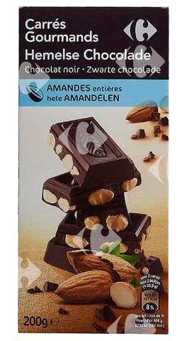 Tablette de Chocolat Noir Amandes Entières Carrefour 200g