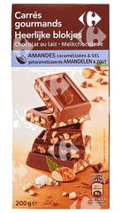 Tablette Chocolat Amandes Caramel Carrefour 200g