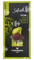 Tablette de Chocolat Noir Saveur Poire Carrefour Sélection 100g