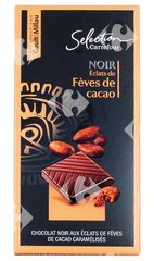 Tablette de Chocolat Noir Éclats de Fèves de Cacao Carrefour Sélection 100g