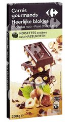Tablette de Chocolat Noir Aux Noisettes Carrefour 200 g