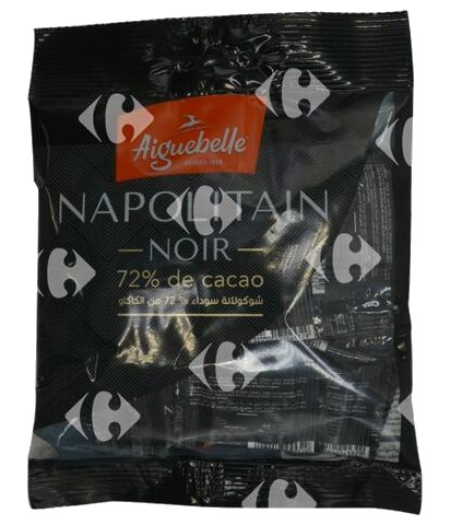 Carrés Chocolat Napolitains 72% de Cacao Aiguebelle 100 g