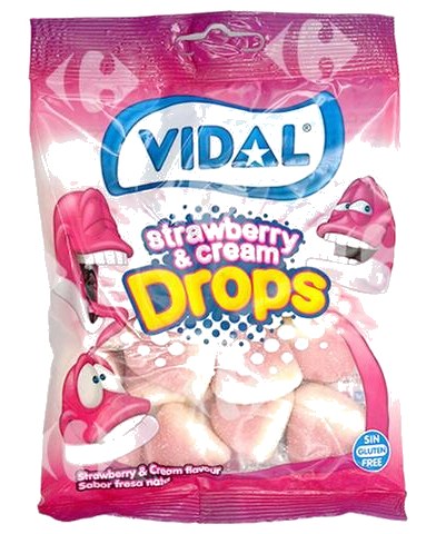 Gommes Drops Fraise Crème Vidal 100 g