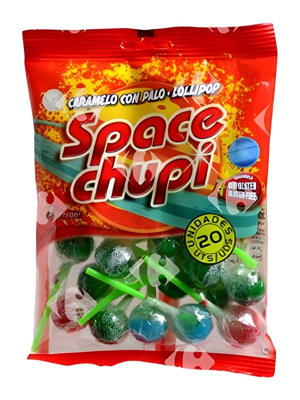 Sucettes Fruits et Cola Space Chupi 20 Unités