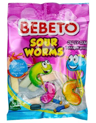 Gommes Sour Worms Bebeto 100 g