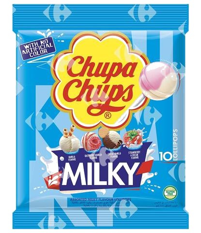 Sucettes Milky Chupa Chups 10 pièces