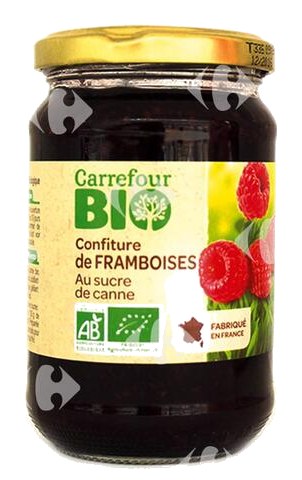 Confiture de Framboise au Sucre de Canne Carrefour Bio 360 g