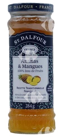 Confiture d'Ananas et Mangue Sans Sucre Saint Dalfour 284 g