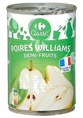 Conserve de Poires Williams Demi-Fruits Carrefour 412 g