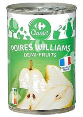 Conserve de Poires Williams Demi-Fruits Carrefour 412 g